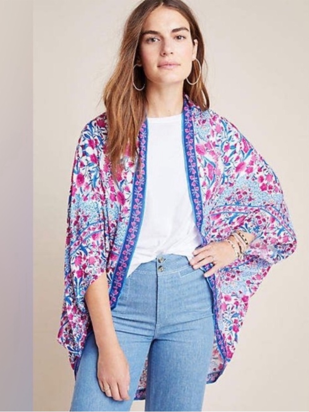 Anthropologie Kachel Amalie Cocoon Floral Kimono